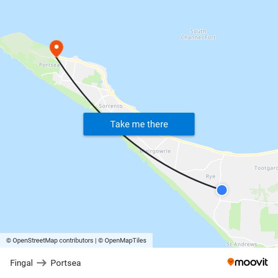 Fingal to Portsea map