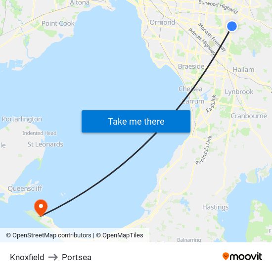 Knoxfield to Portsea map