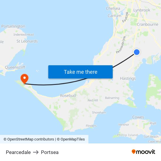 Pearcedale to Portsea map