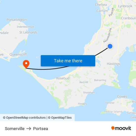 Somerville to Portsea map