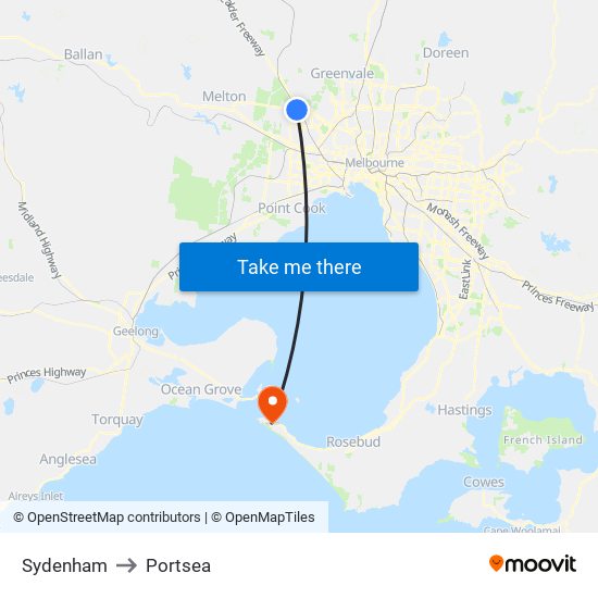 Sydenham to Portsea map