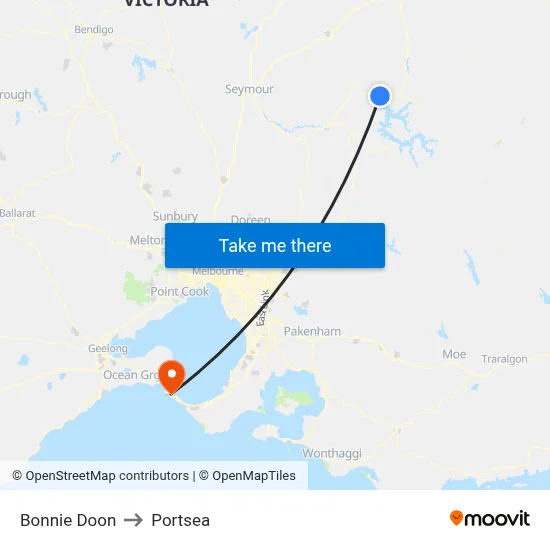 Bonnie Doon to Portsea map