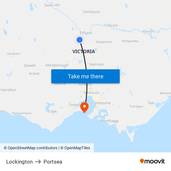 Lockington to Portsea map