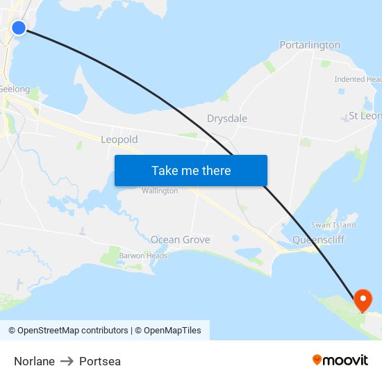 Norlane to Portsea map