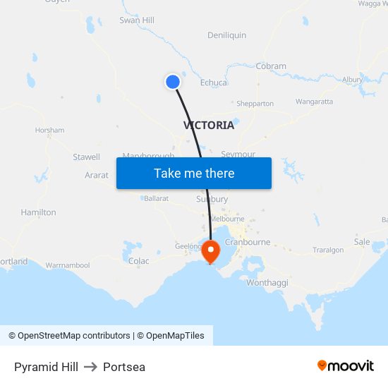 Pyramid Hill to Portsea map