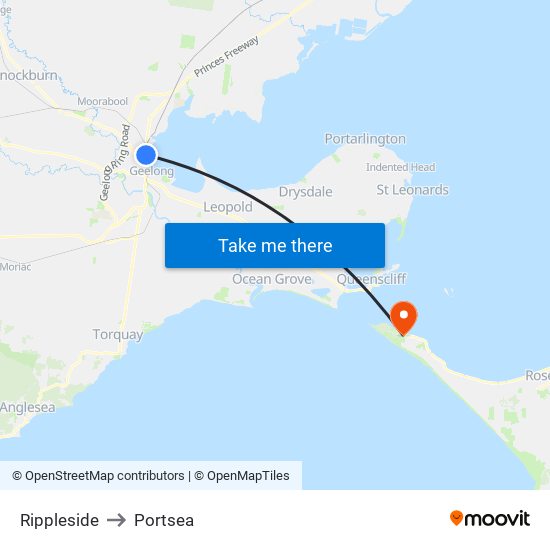 Rippleside to Portsea map