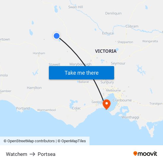 Watchem to Portsea map