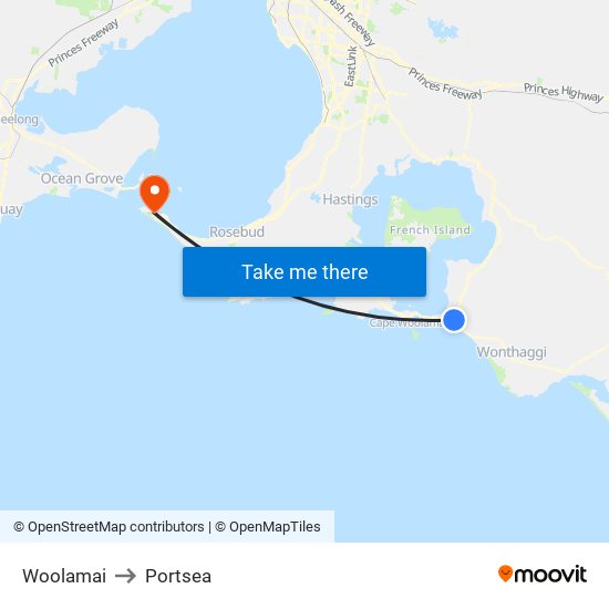 Woolamai to Portsea map