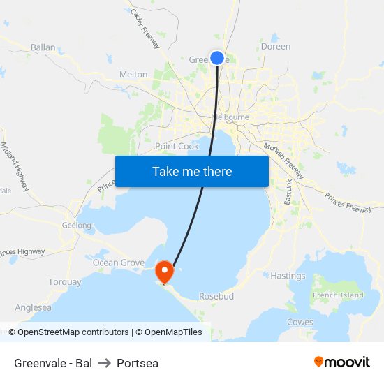 Greenvale - Bal to Portsea map