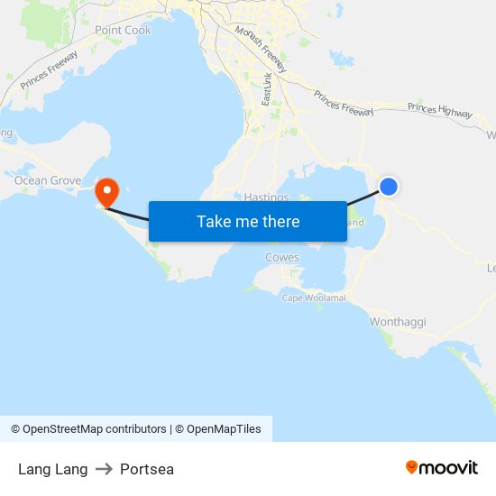 Lang Lang to Portsea map