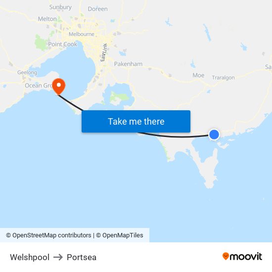 Welshpool to Portsea map