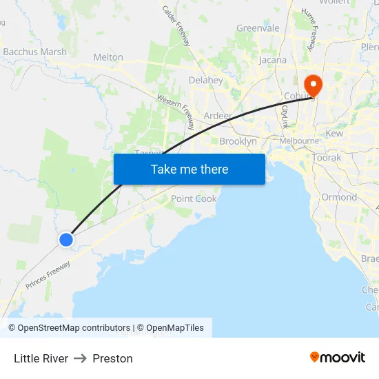 Little River to Preston map