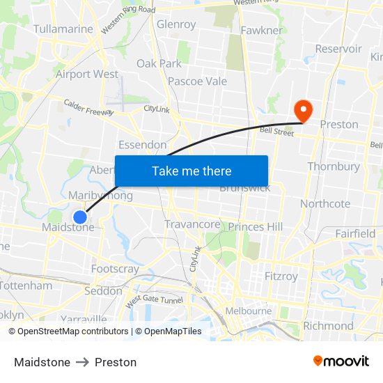 Maidstone to Preston map