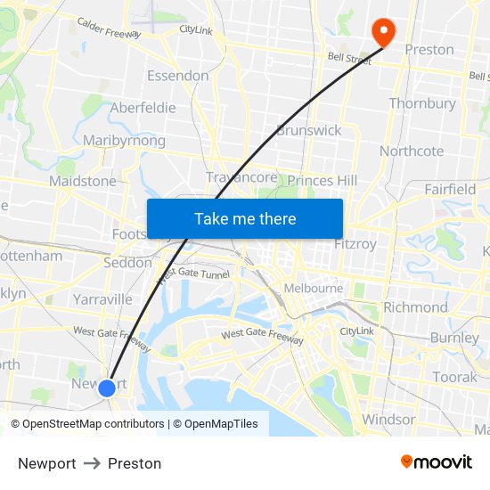 Newport to Preston map