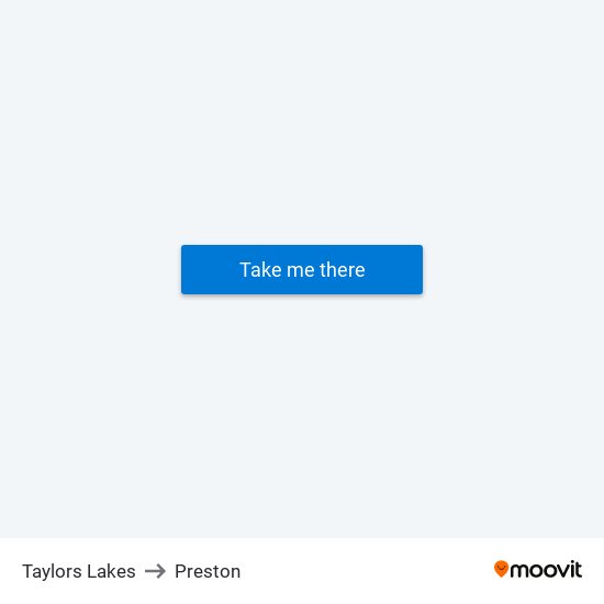 Taylors Lakes to Preston map