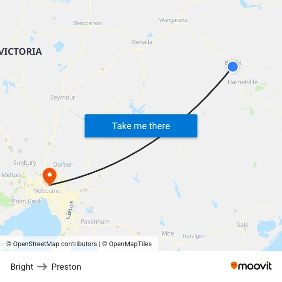 Bright to Preston map