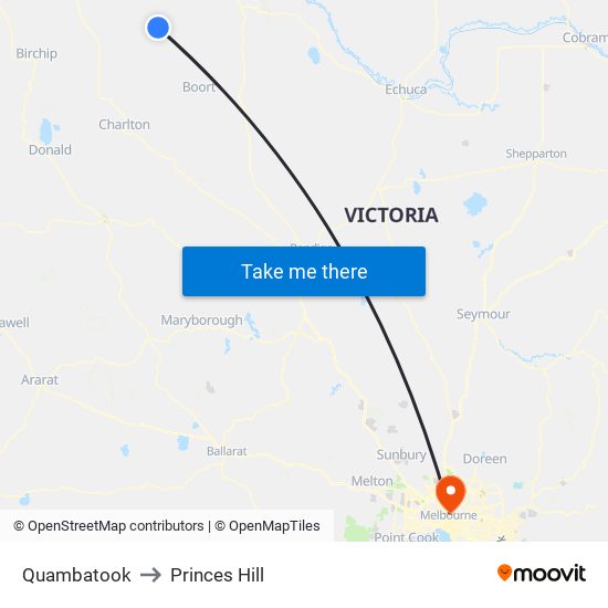 Quambatook to Princes Hill map