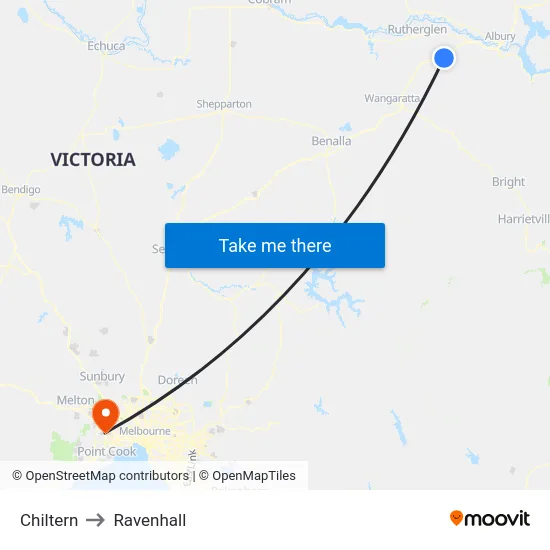 Chiltern to Ravenhall map