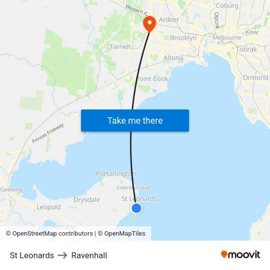 St Leonards to Ravenhall map