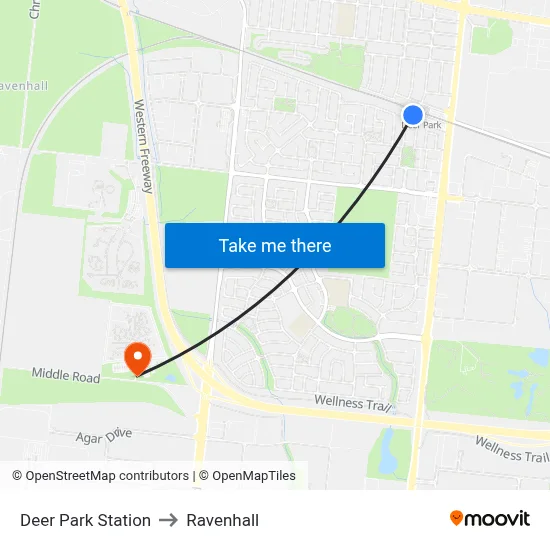 Deer Park Station to Ravenhall map