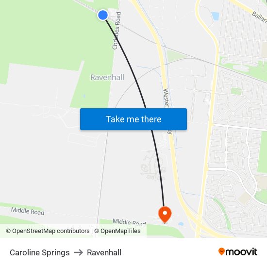 Caroline Springs to Ravenhall map