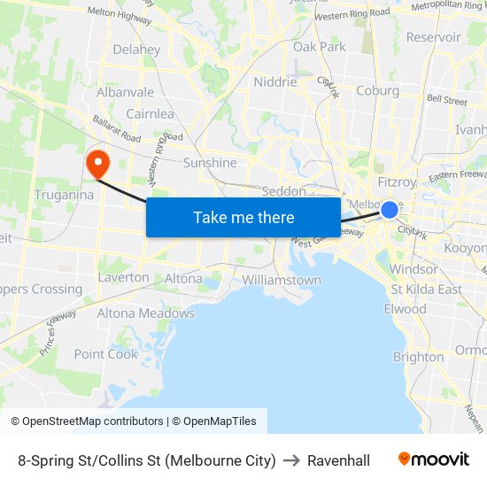 8-Spring St/Collins St (Melbourne City) to Ravenhall map