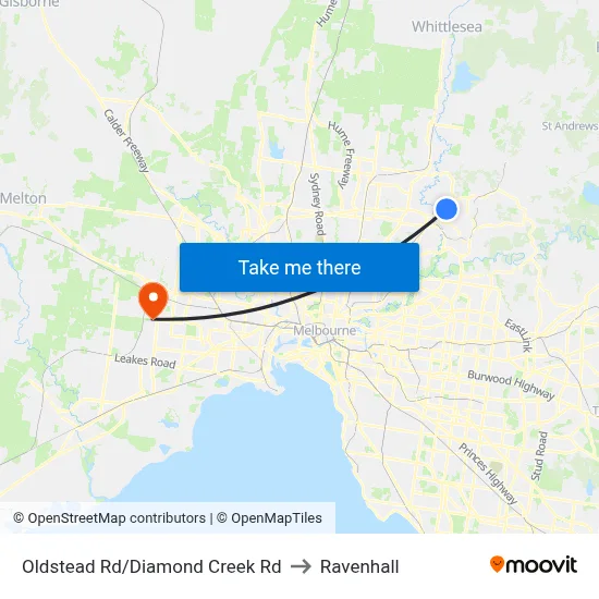 Oldstead Rd/Diamond Creek Rd to Ravenhall map
