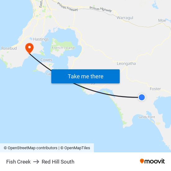 Fish Creek to Red Hill South map