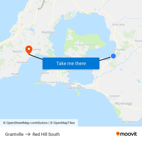 Grantville to Red Hill South map