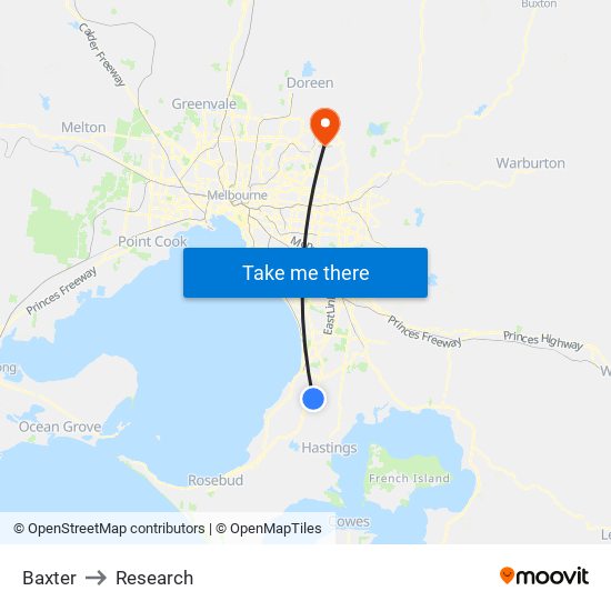 Baxter to Research map