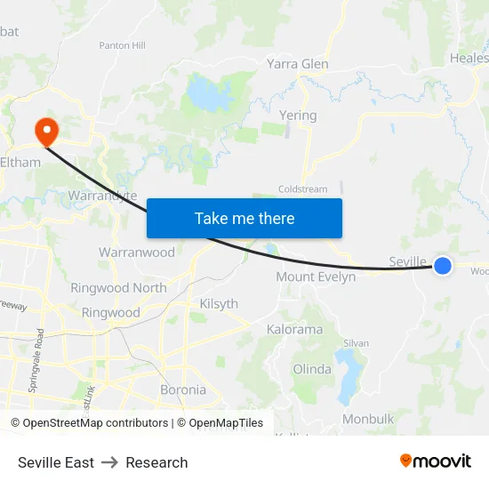 Seville East to Research map