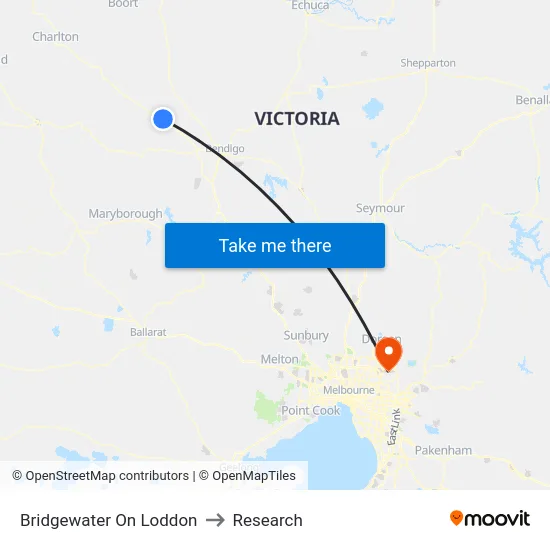 Bridgewater On Loddon to Research map