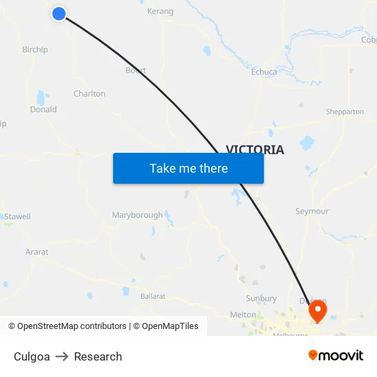 Culgoa to Research map