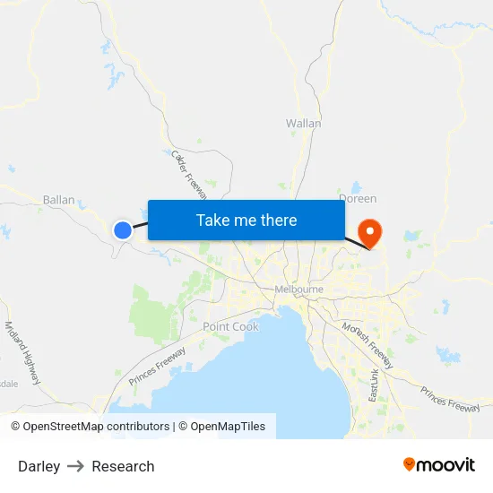 Darley to Research map