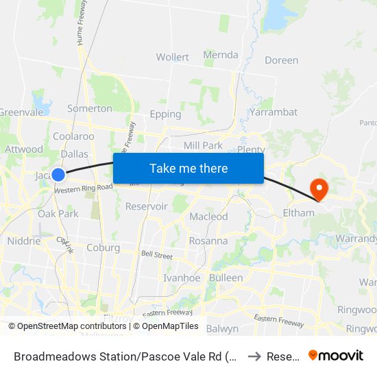 Broadmeadows Station/Pascoe Vale Rd (Broadmeadows) to Research map