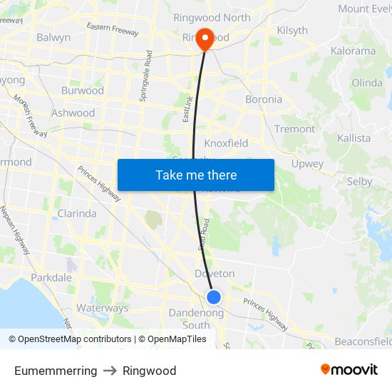 Eumemmerring to Ringwood map