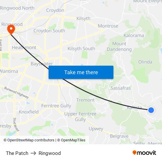 The Patch to Ringwood map