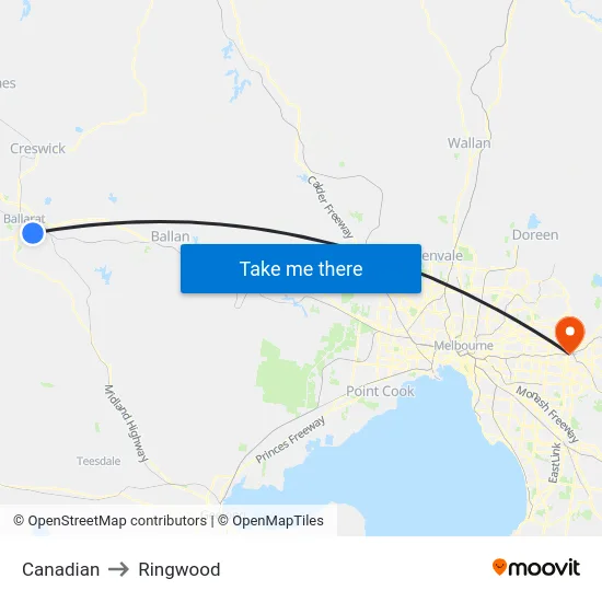 Canadian to Ringwood map