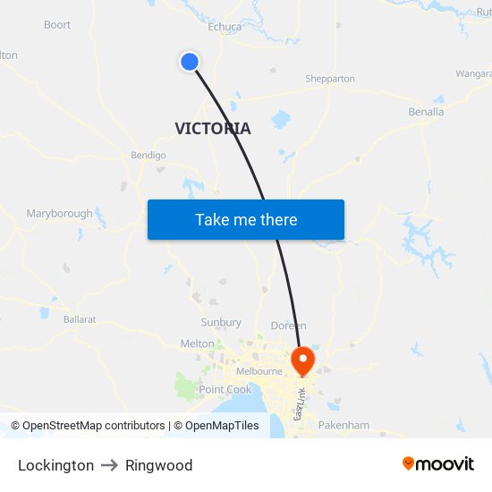 Lockington to Ringwood map