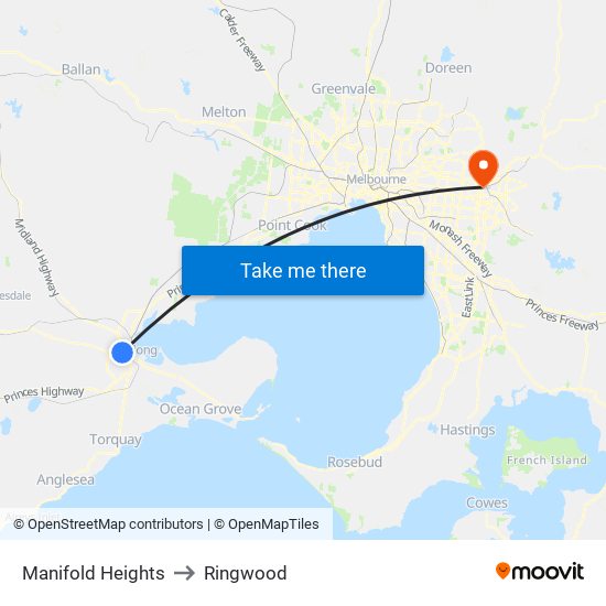 Manifold Heights to Ringwood map