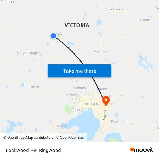 Lockwood to Ringwood map