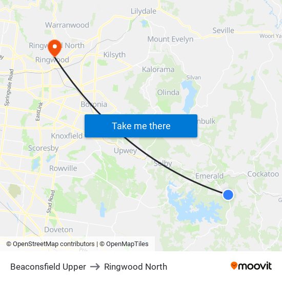 Beaconsfield Upper to Ringwood North map