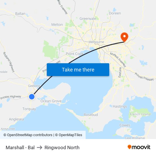 Marshall - Bal to Ringwood North map