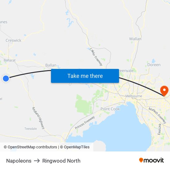 Napoleons to Ringwood North map