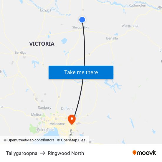 Tallygaroopna to Ringwood North map