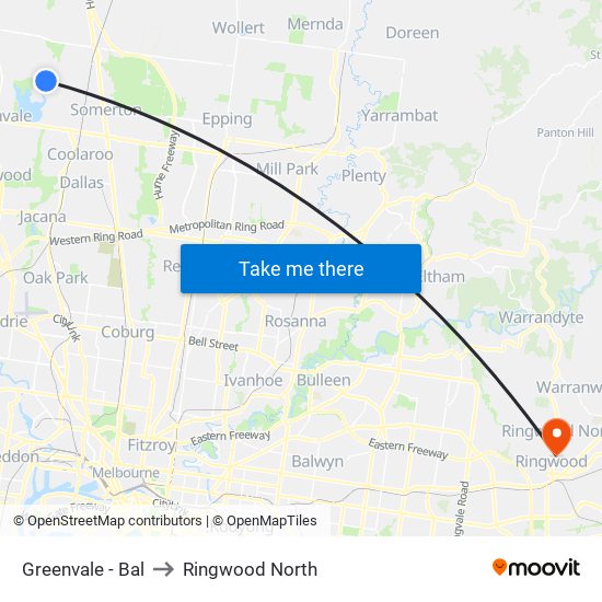 Greenvale - Bal to Ringwood North map
