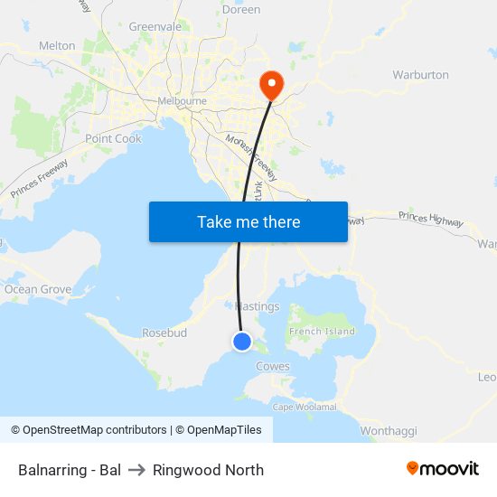 Balnarring - Bal to Ringwood North map