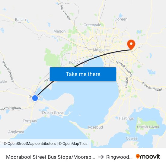 Moorabool Street Bus Stops/Moorabool St (Geelong) to Ringwood North map