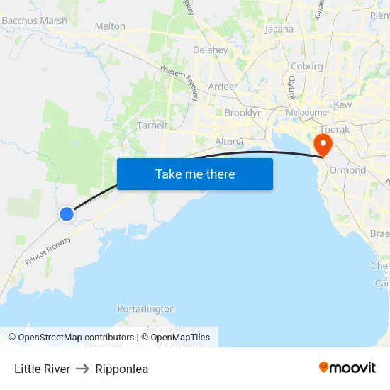 Little River to Ripponlea map