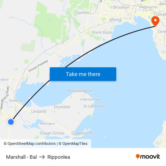 Marshall - Bal to Ripponlea map